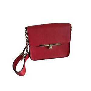 Bijoux Brigitte Red Gold Chain Strap Crossbody Bag Womens One Size